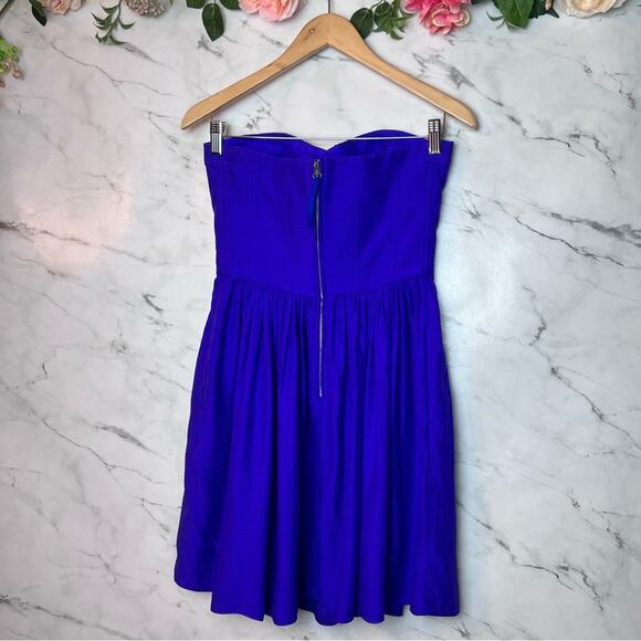 Rebecca Taylor 100% Silk Perfect Party Dress Strapless Violet Purple 2 - Picture 9 of 12